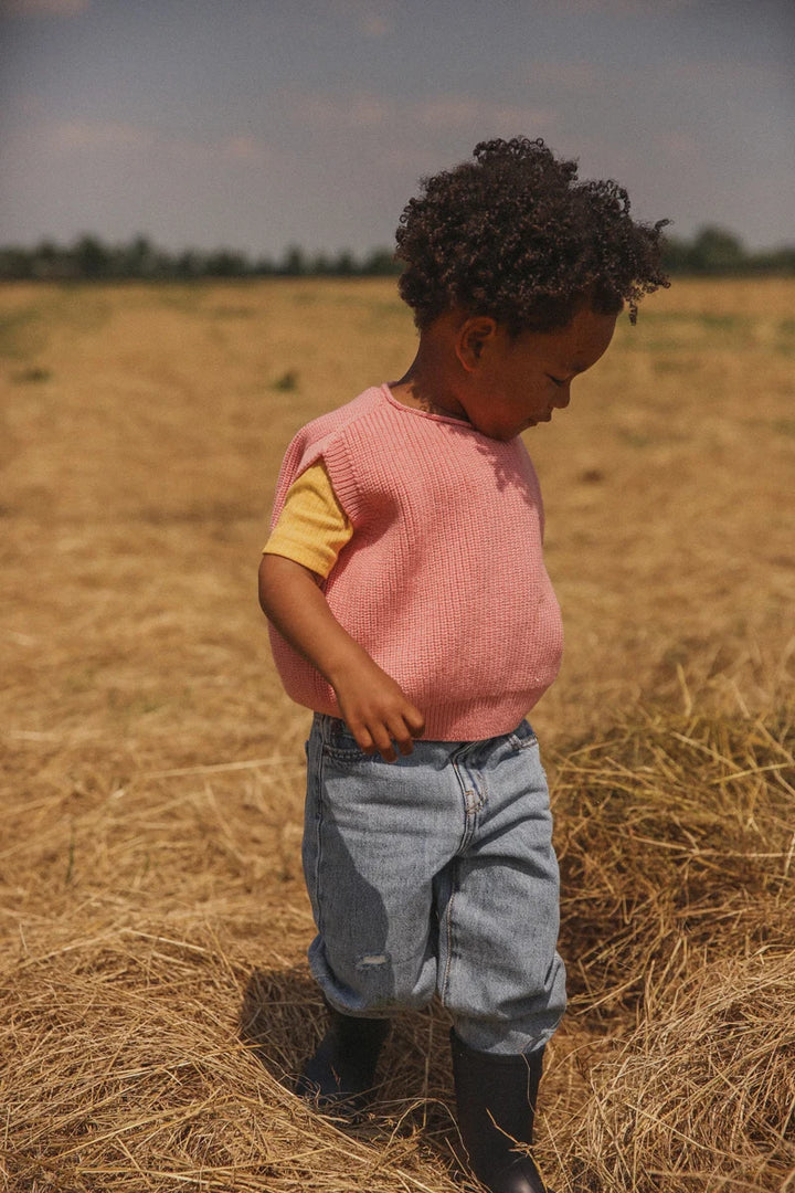 Enfant avec Veste Hvid Harvey en laine rose