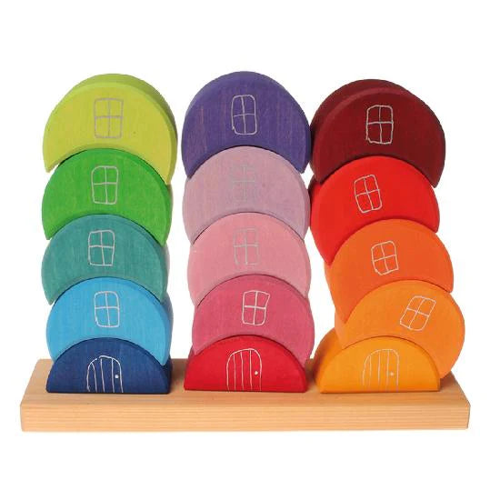 Ensemble Grimms de maisons lunaires multicolores à empiler