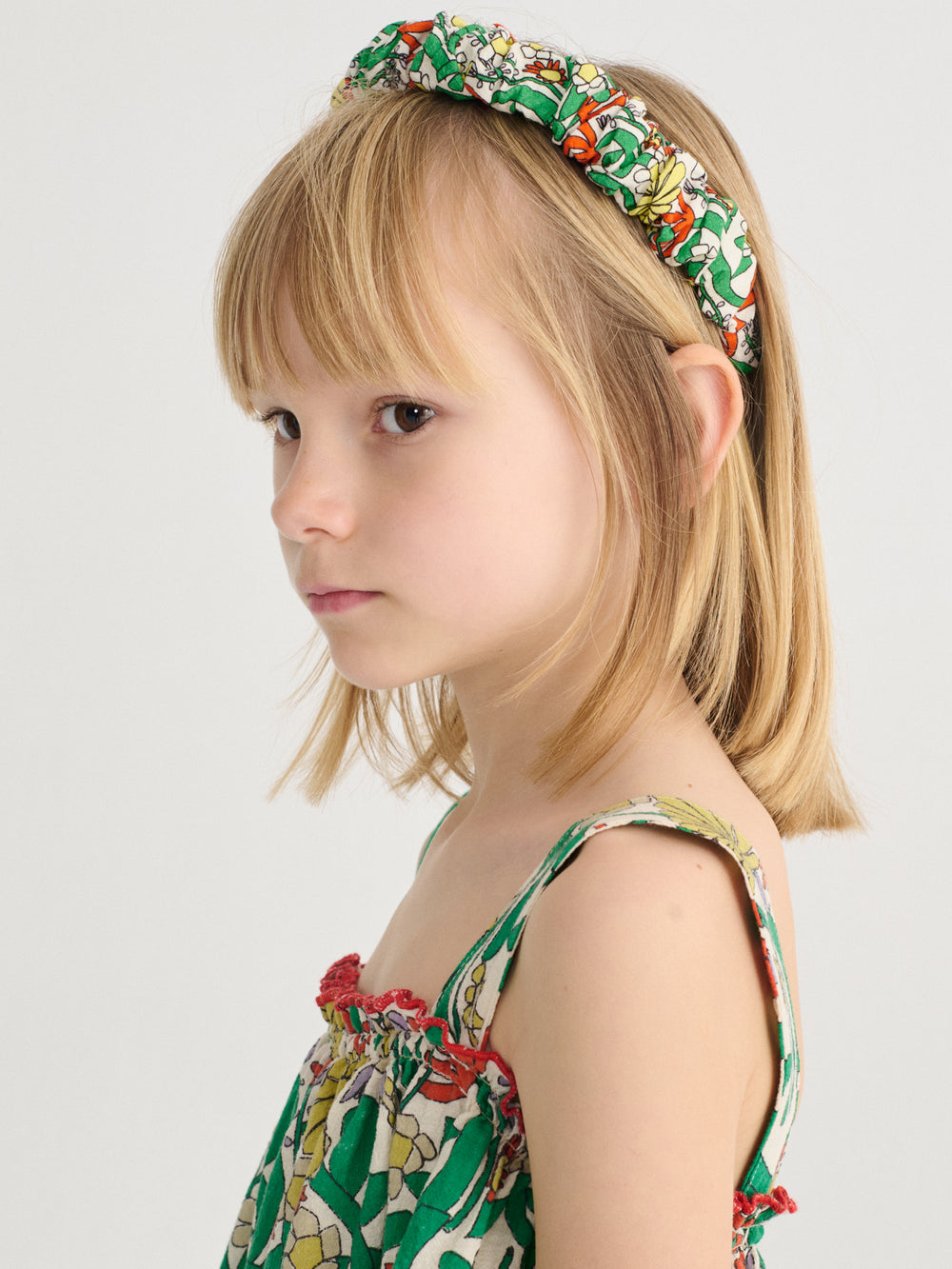 Fille avec Bandeau Bobo Choses en coton imprimé herbalist