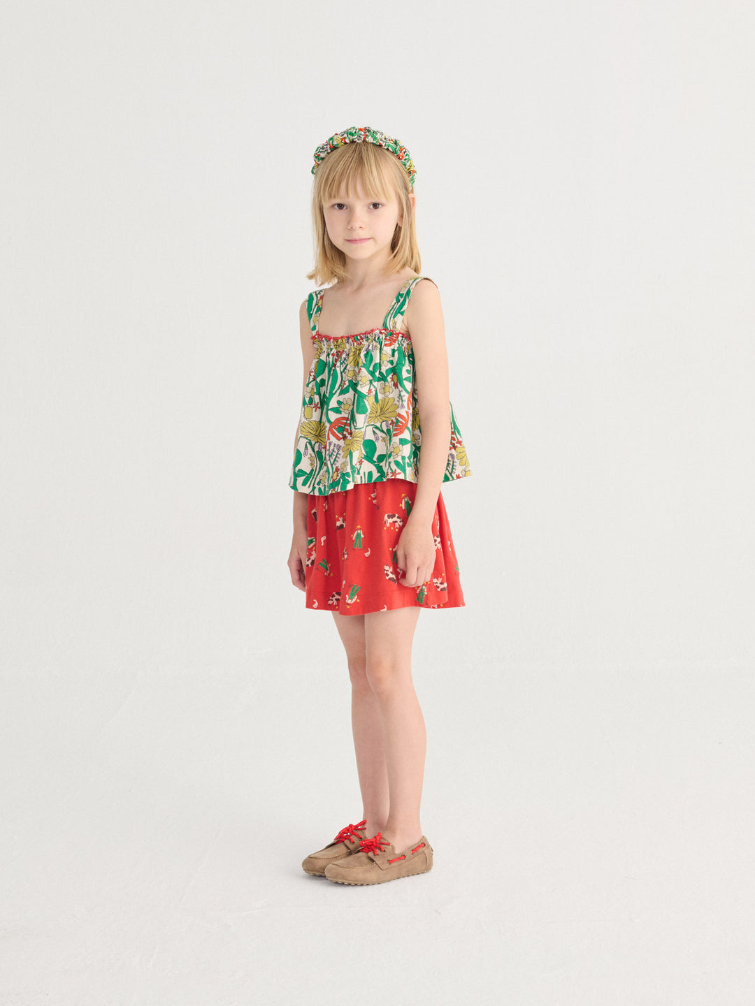 Fille avec Bandeau Bobo Choses en coton imprimé herbalist