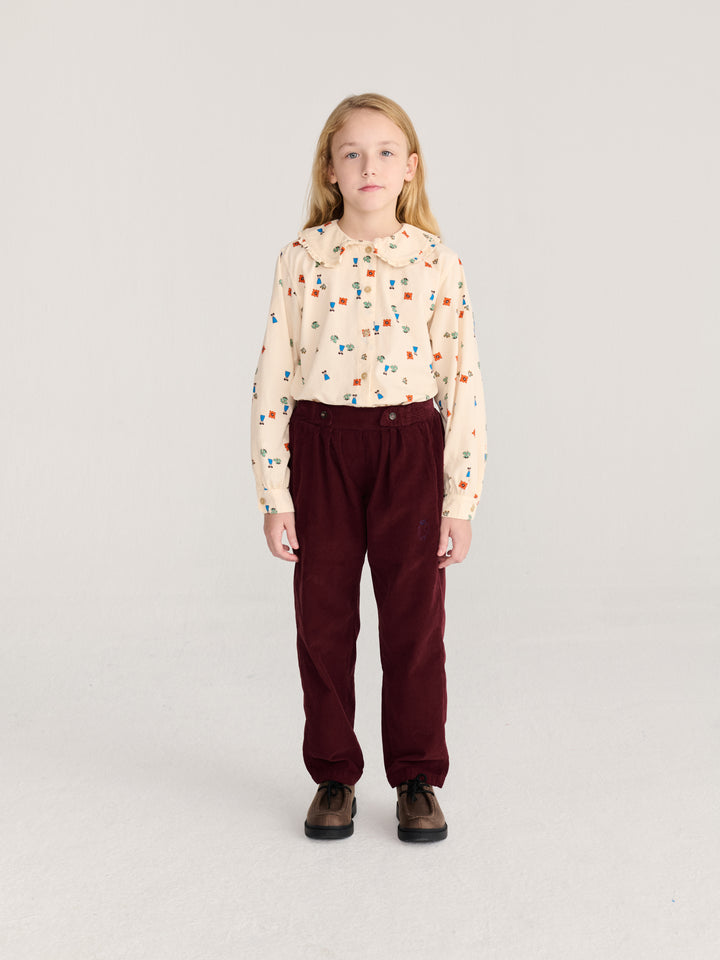 Fille avec Blouse Bobo Choses en coton blanc avec imprimé floral 