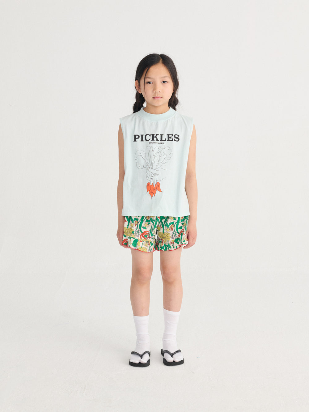 Fille avec Shorts Bobo Choses en coton imprimé herbalist 