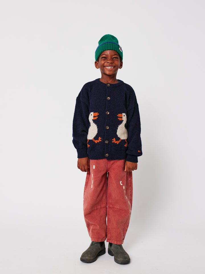 Garçon avec Cardigan bleu Bobo Choses avec des ocas sur le devant