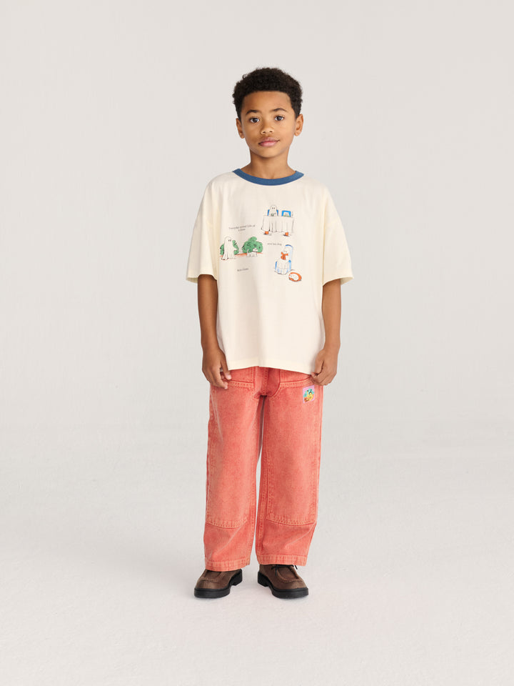 Garçon avec T-shirt Bobo Choses en coton blanc avec imprimé fantômes