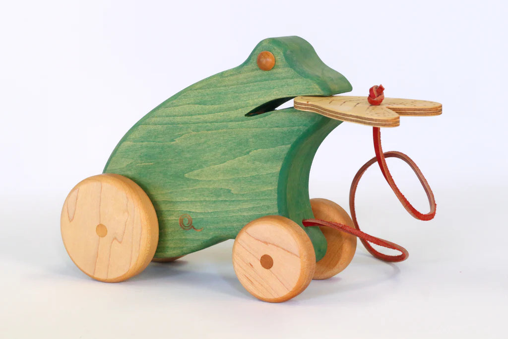 Grenouille à tirer en bois