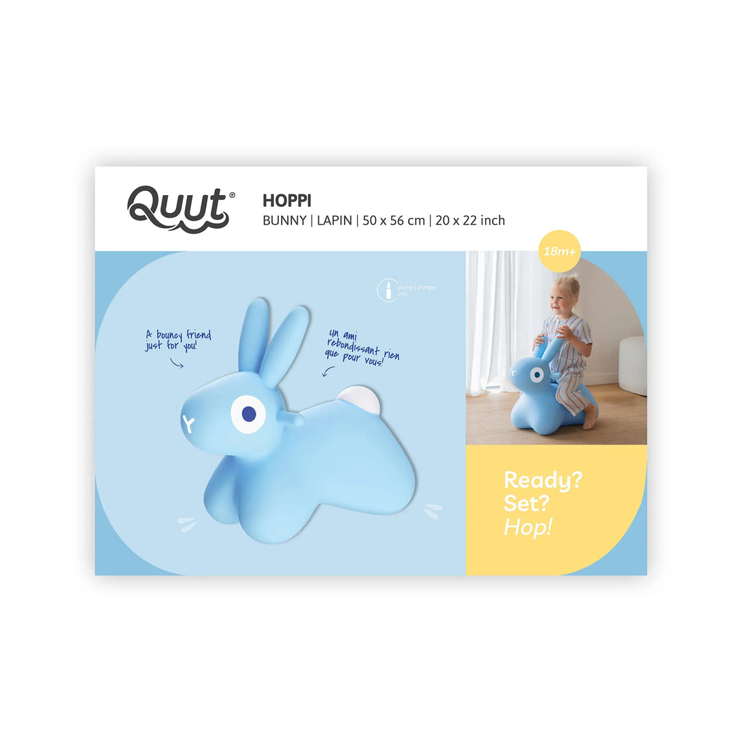 Boîte de Lapin rebondissant en vinyl Bleu