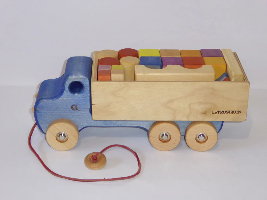 Jeu Le Trusquin de blocs de bois avec camion