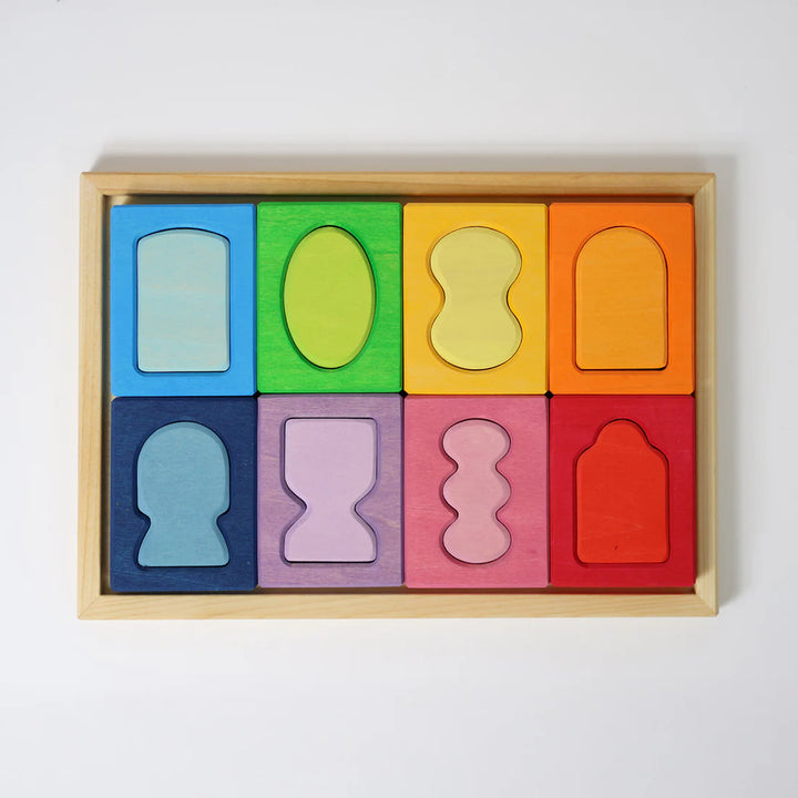 Jeu de formes Grimms en bois multicolore 