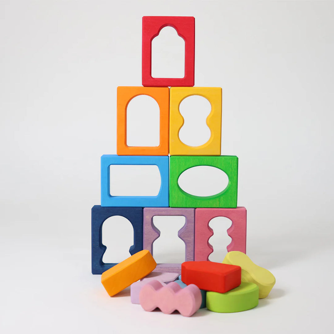 Jeu de formes Grimms en bois multicolore 