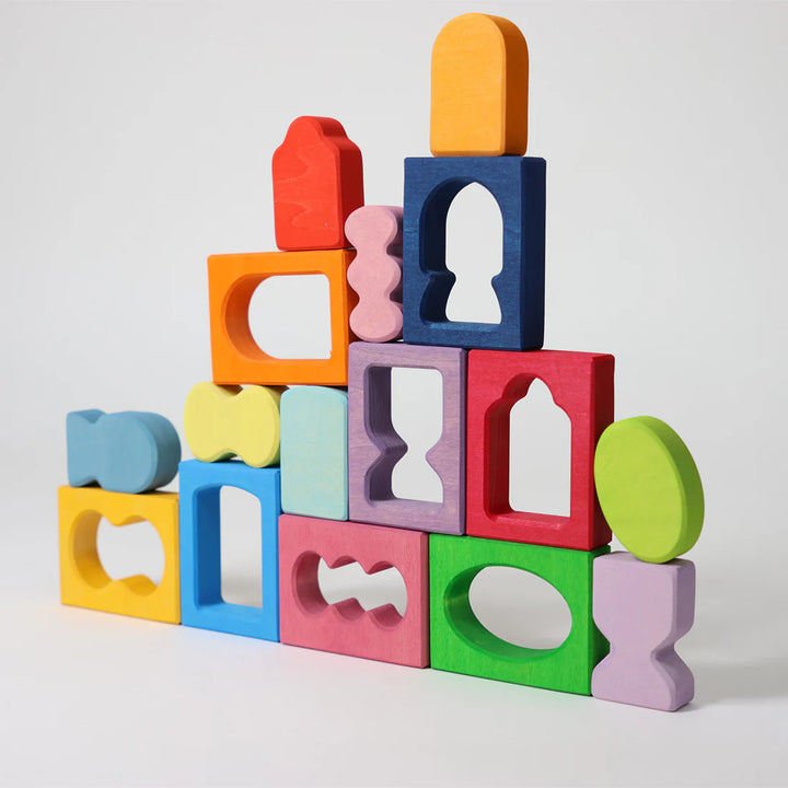 Jeu de formes Grimms en bois multicolore 