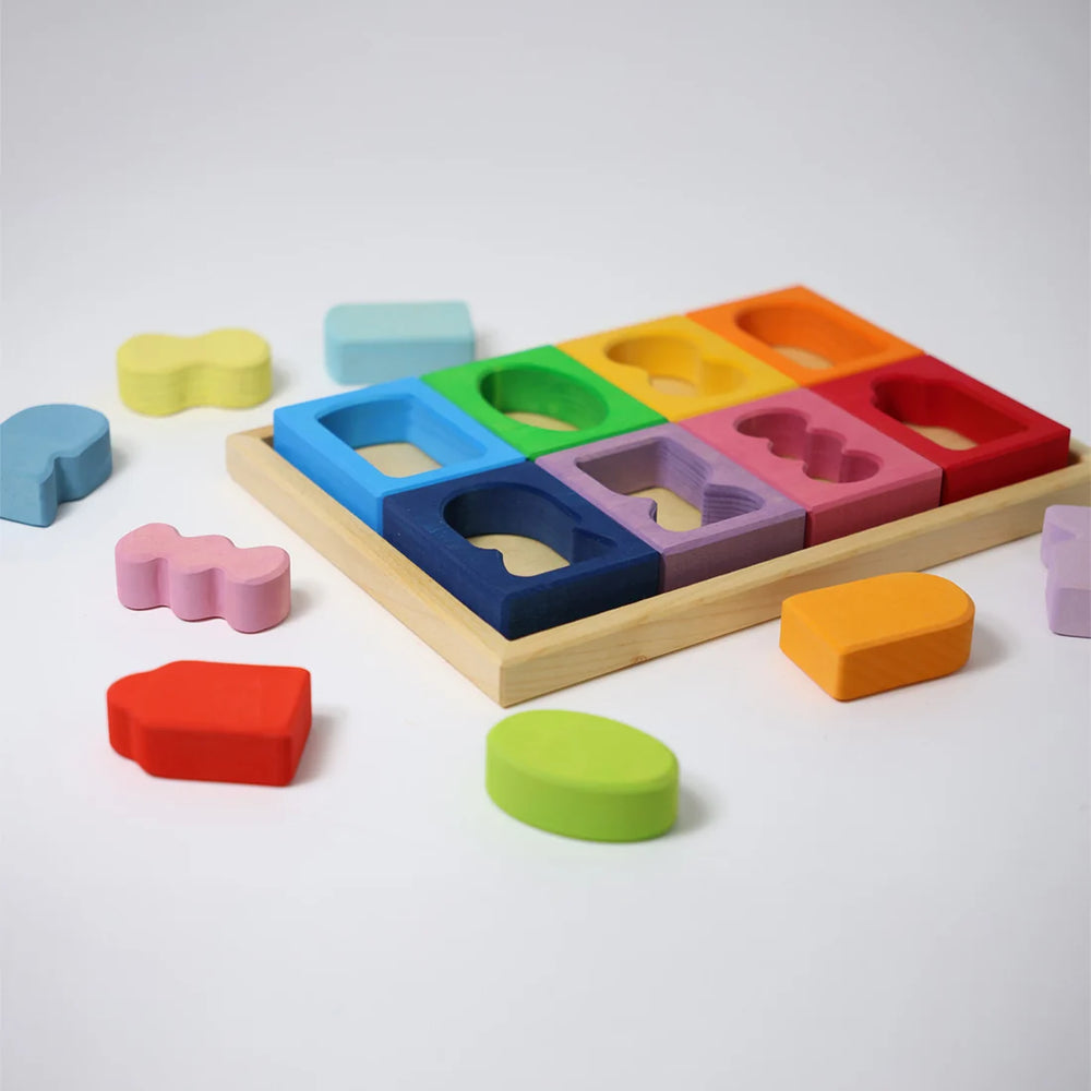 Jeu de formes Grimms en bois multicolore 