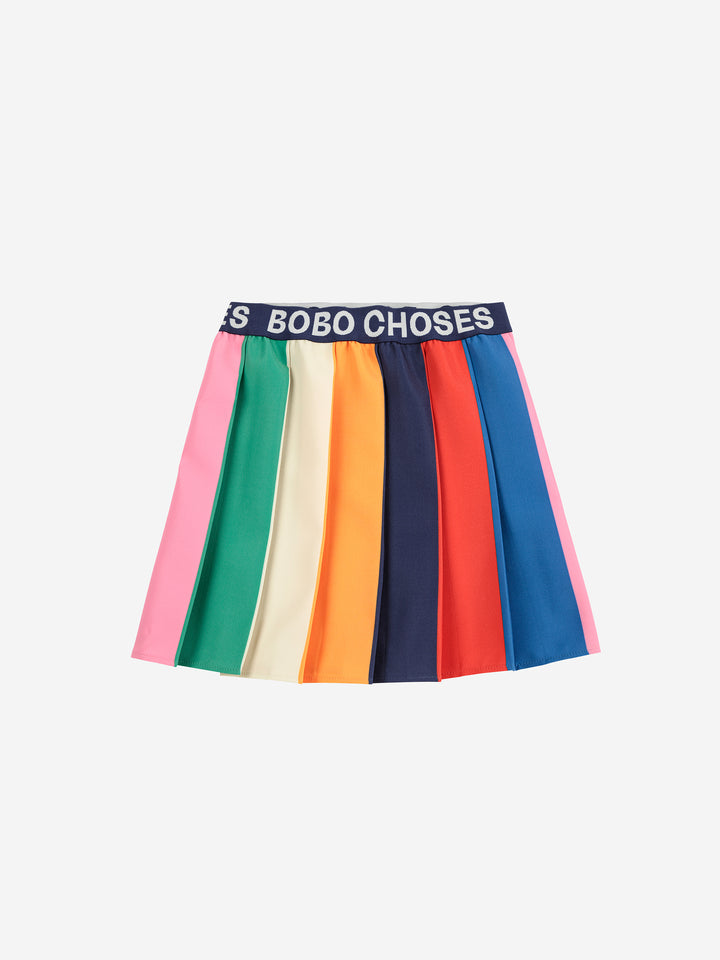 Jupe Bobo Choses plissée rose, vert, jaune, bleu, rouge