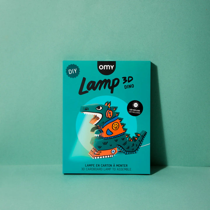 Lampe Dino 3D en carton 