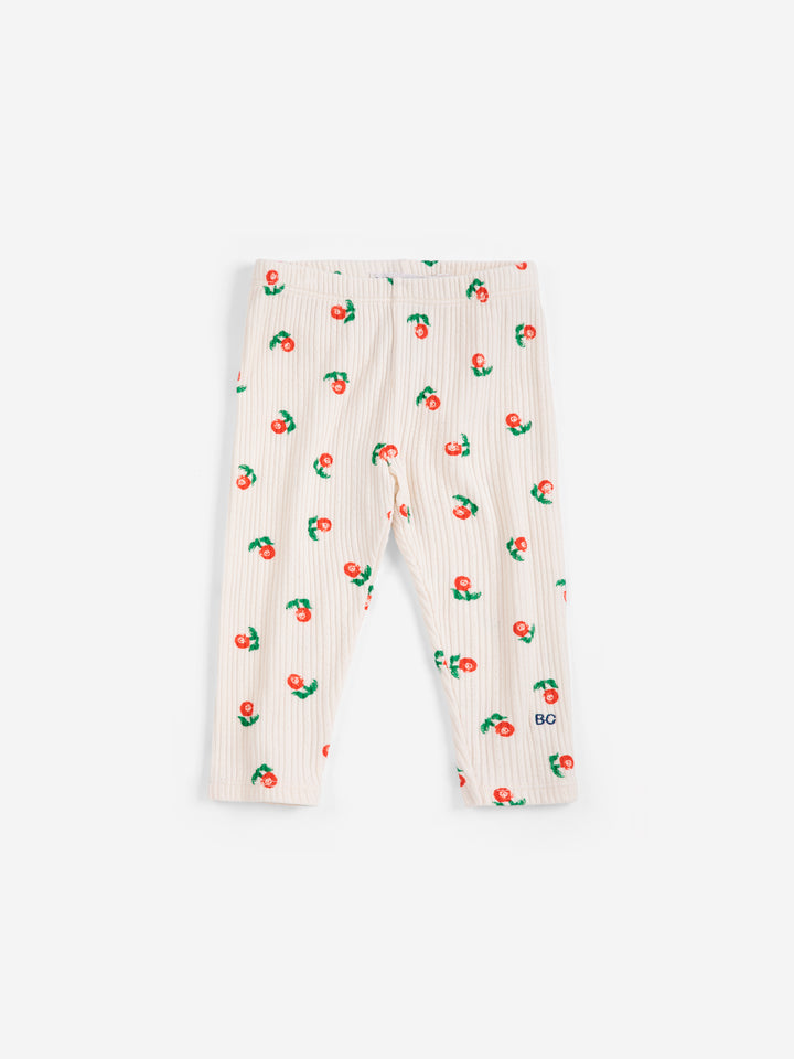 Leggings Bobo Choses pour bébé en coton blanc avec imprimé fleurs