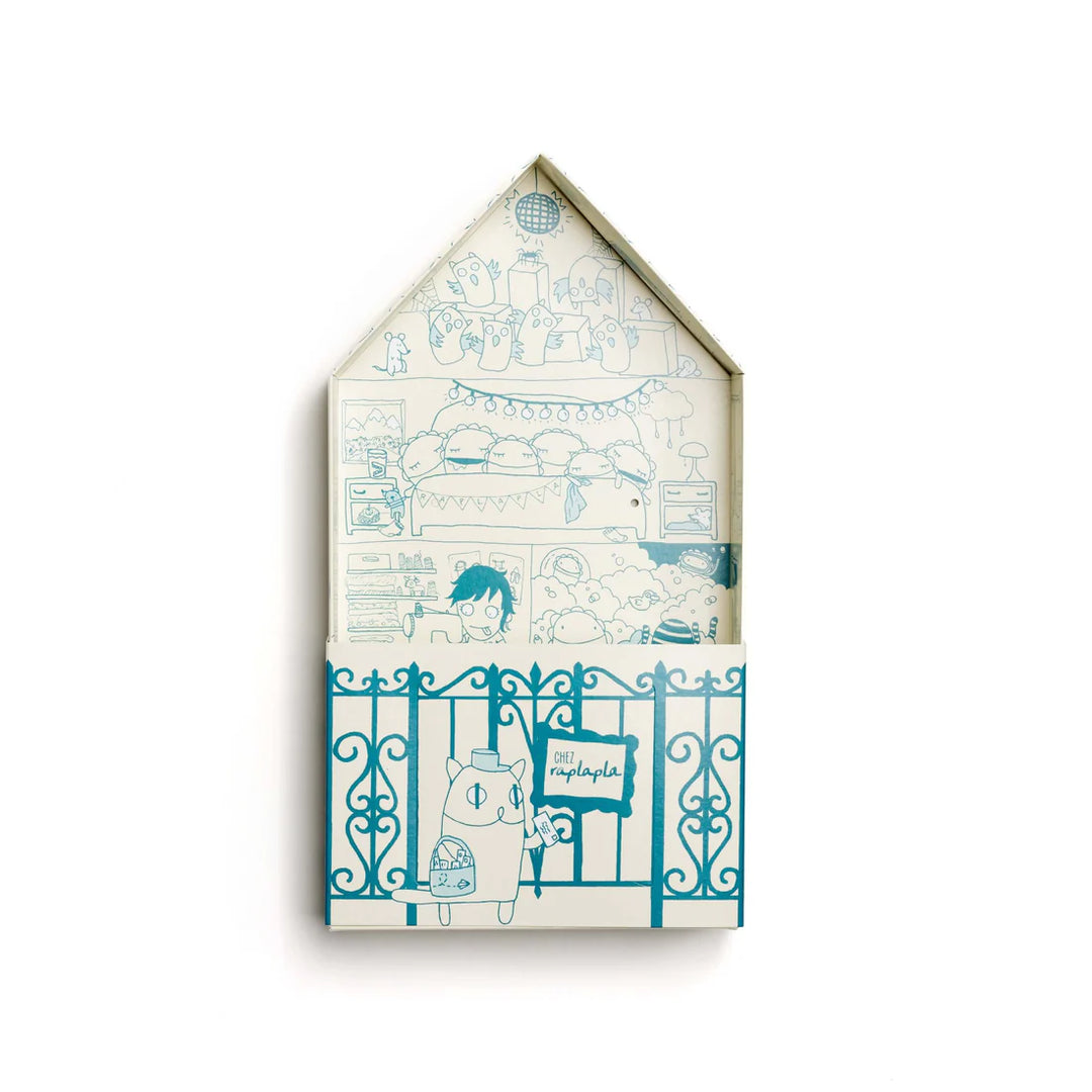 Maison en carton pour Peluche Raplapla Henri le lapin 