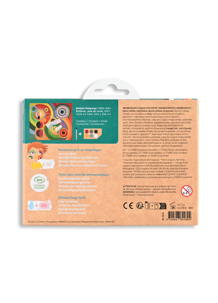 Boîte de Maquillage bio pour enfants Namaki de 6 couleurs en collaboration avec le centre Centre Pompidou