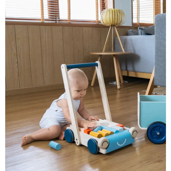 Bébé avec Marchette et blocs en bois pour bébé 