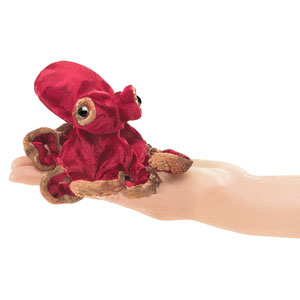 Marionnette à doigt Mini pieuvre rouge