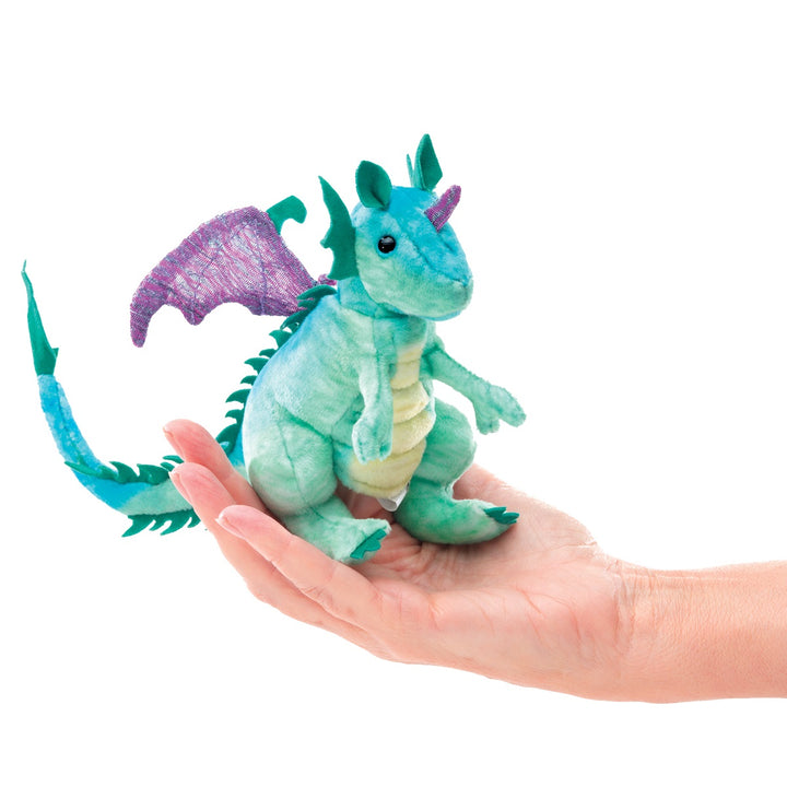 Marionnette à doigt Mini dragon vert et mauve