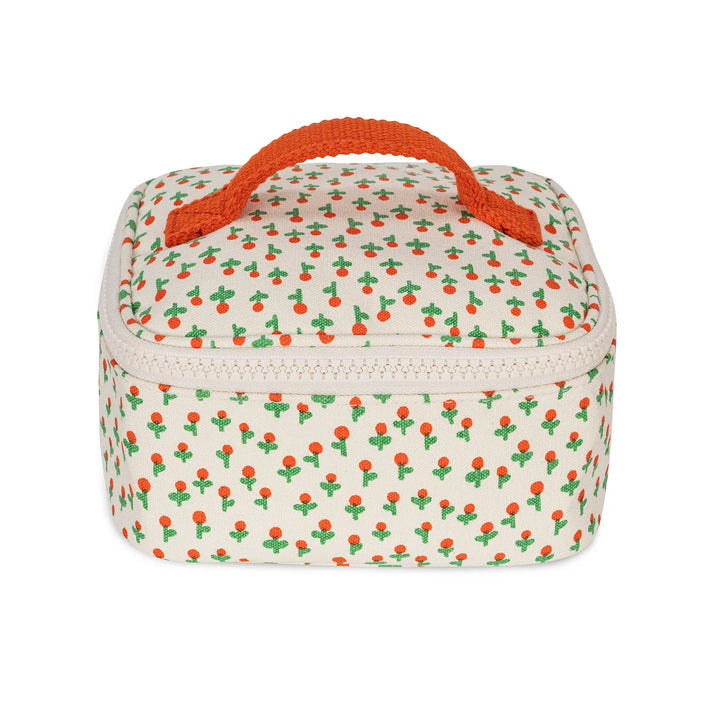 Mini cube à collations Fluf en coton blanc avec imprimé Petites roses