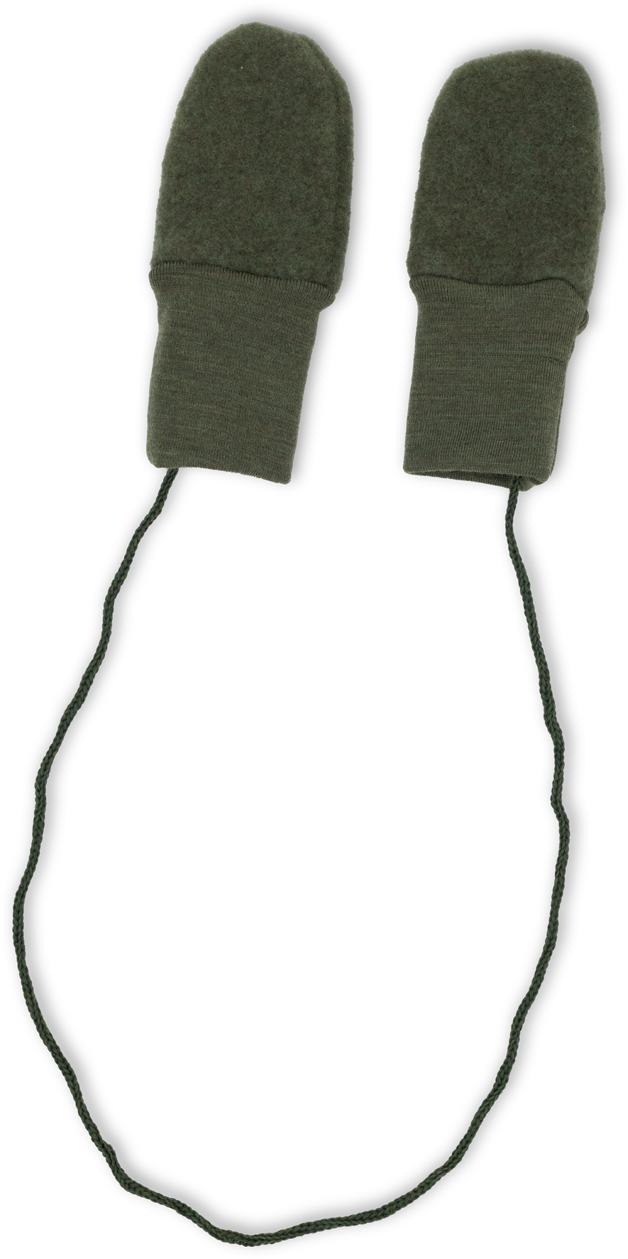Mitaines en polaire de mérinos olive