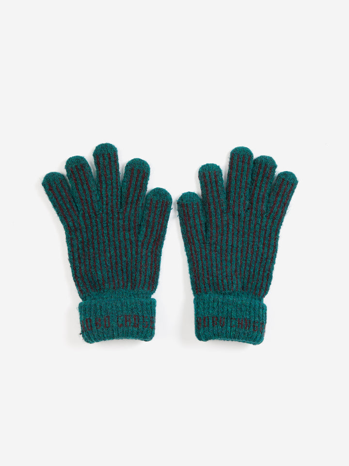 Mitaines tricotées Bobo Choses vert 