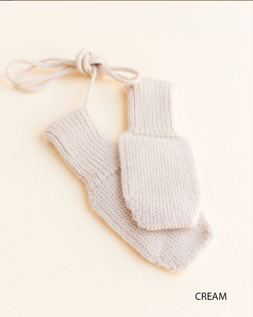 Mittens en mérinos crème