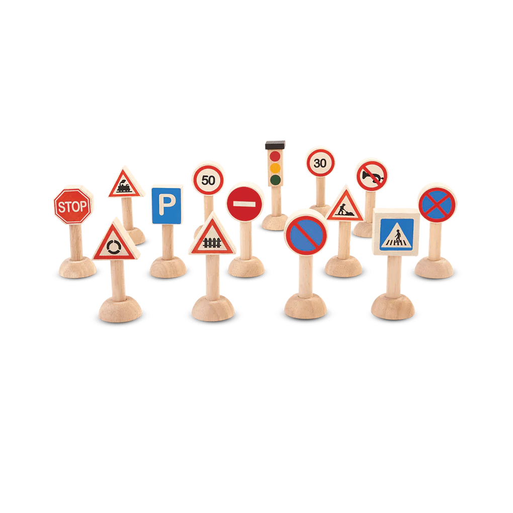 Plan Toys | Set of Traffic Signs & Lights – Comme des enfants