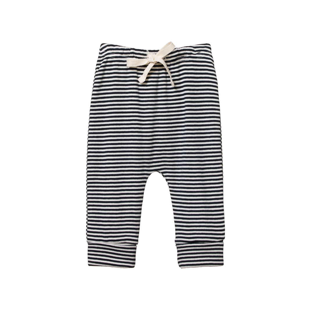 Pantalon pour bébé en coton rayé bleu marin