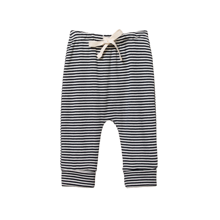 Pantalon pour bébé en coton rayé bleu marin