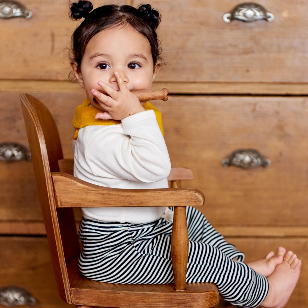 Bébé avec Pantalon pour bébé en coton rayé bleu marin