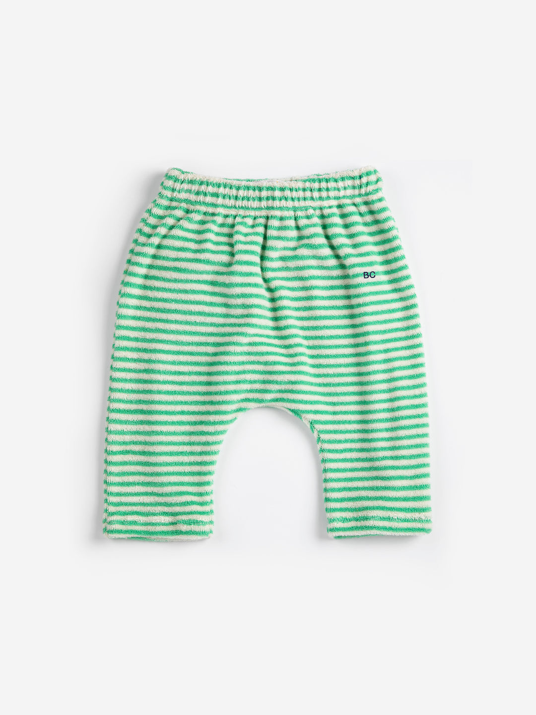 Pantalon Bobo Choses en ratine rayé vert
