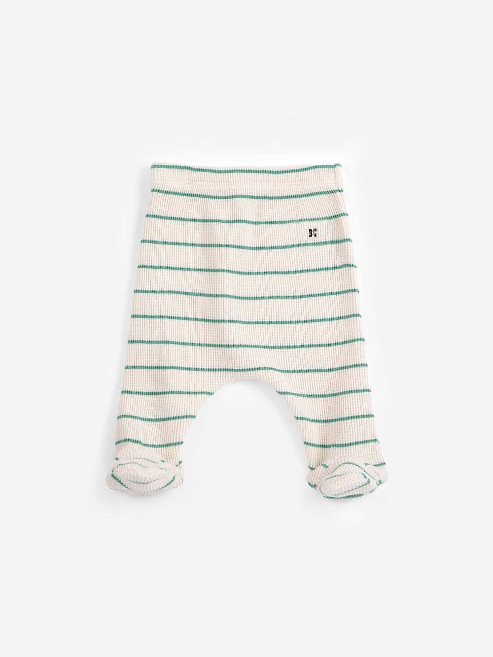 Pantalon d'Ensemble cadeau de naissance Bobo Choses en coton rayé blanc et vert 
