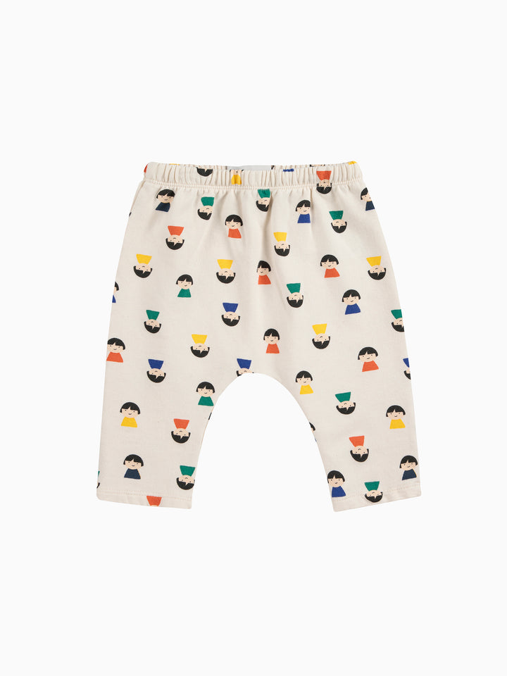 Pantalon jogging Bobo Choses en coton écru avec imprimé pions