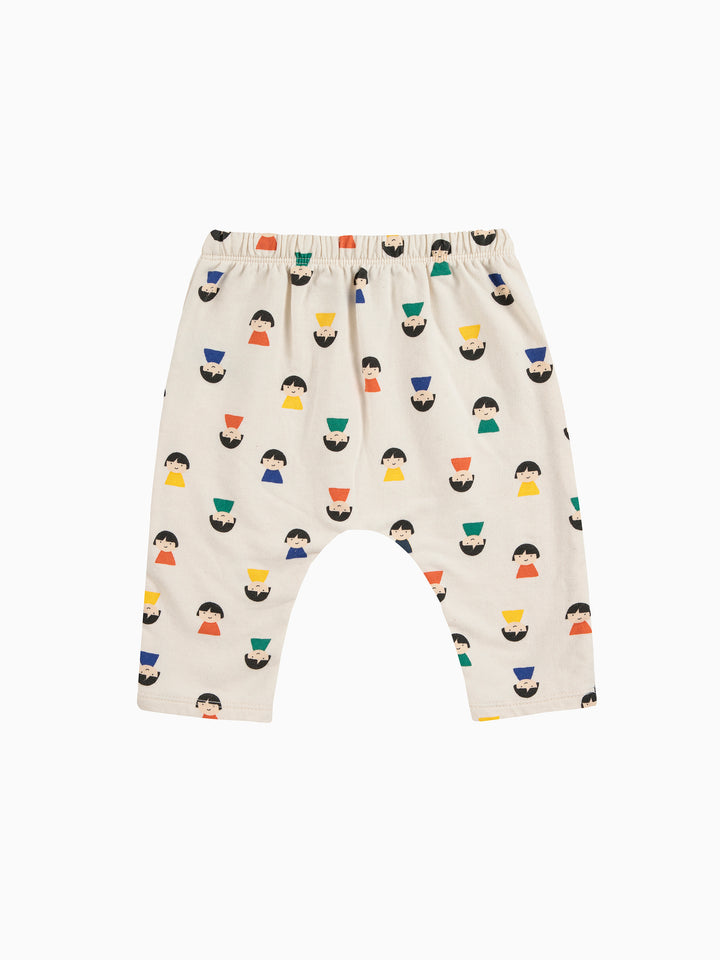 Pantalon jogging Bobo Choses en coton écru avec imprimé pions