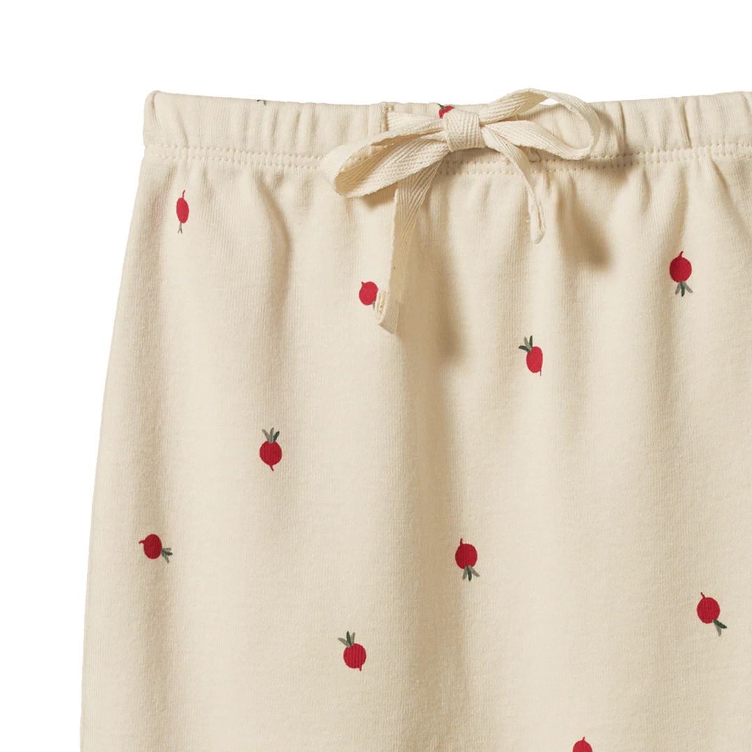 Pantalon à pattes Nature Baby en coton naturel avec imprimé radis