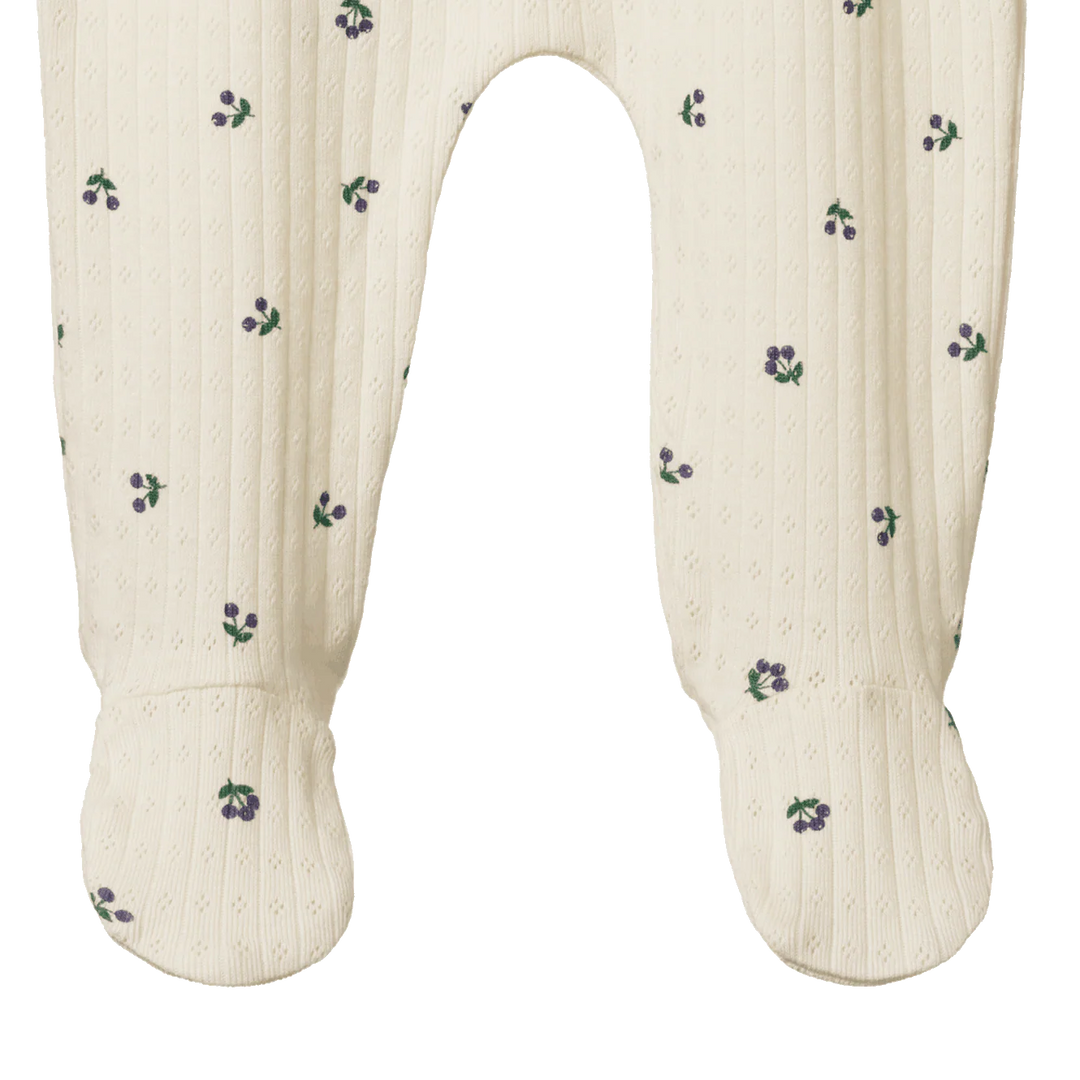 Pantalon à pattes pointelle en coton blanc avec imprimé baie d&