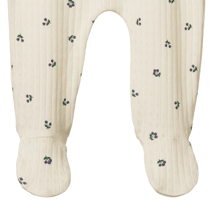 Pantalon à pattes pointelle en coton blanc avec imprimé baie d&