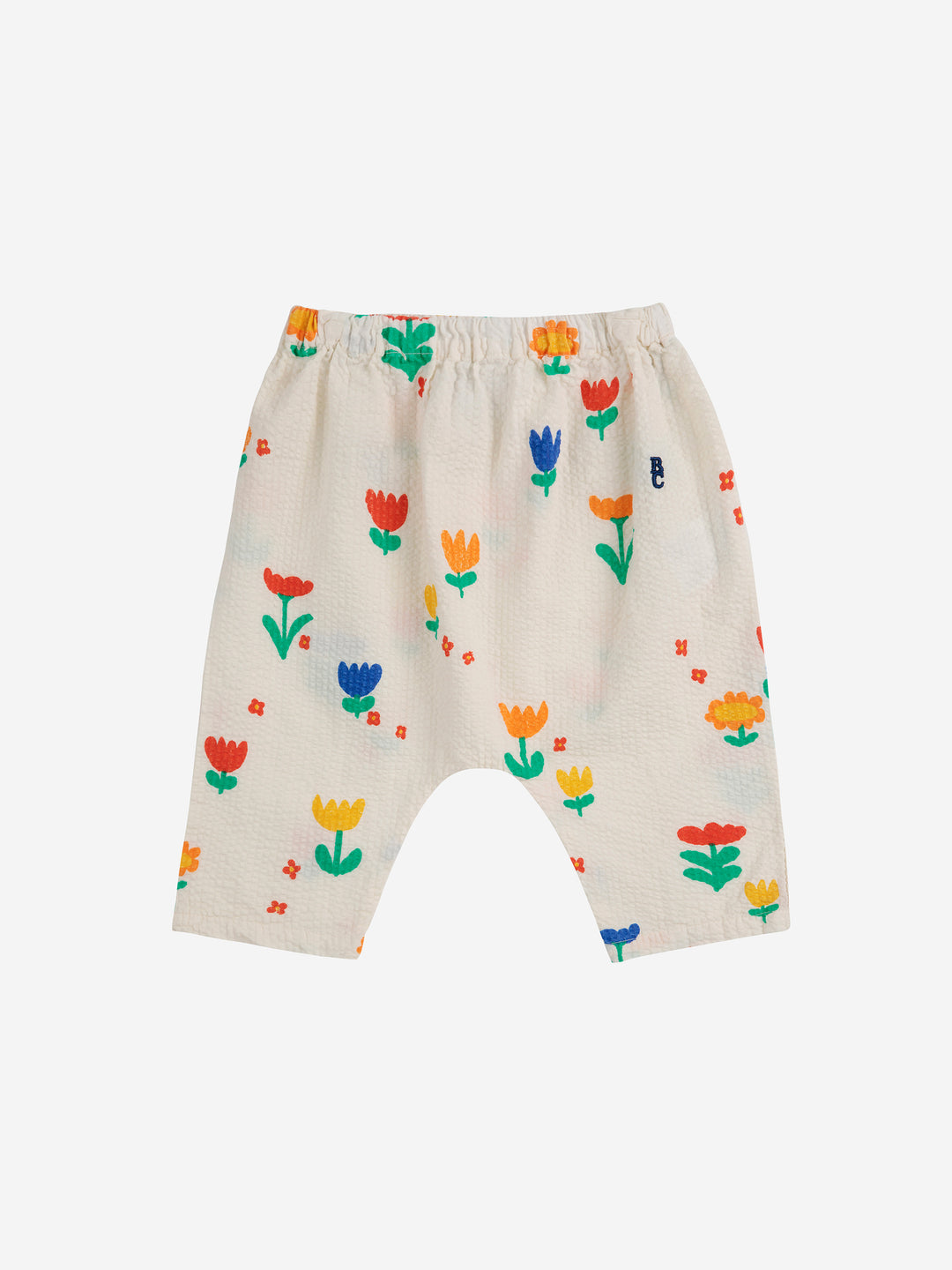 Pantalon pour bébé en coton écru avec imprimé fleurs 