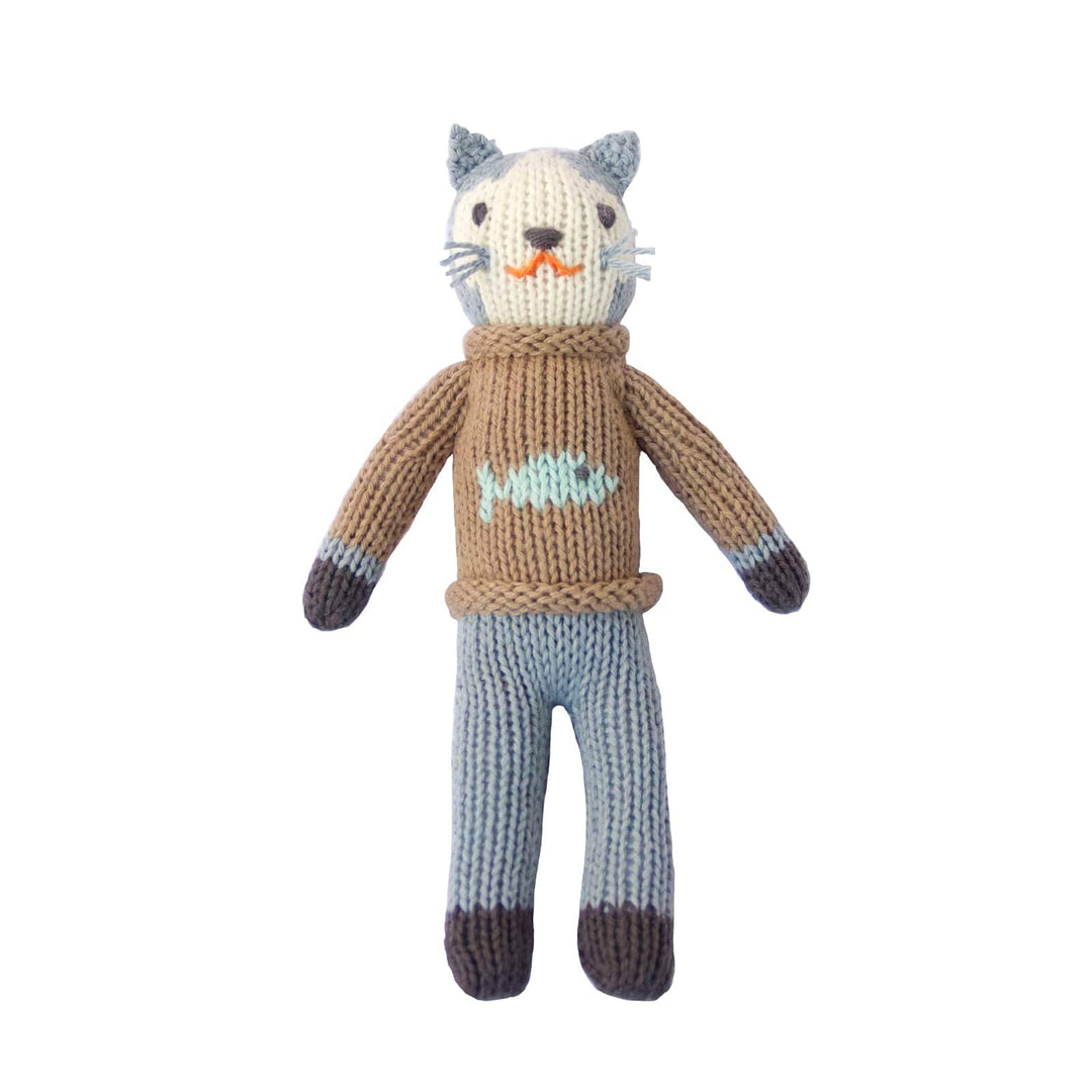 Peluche tricoté en coton Sardine le chat
