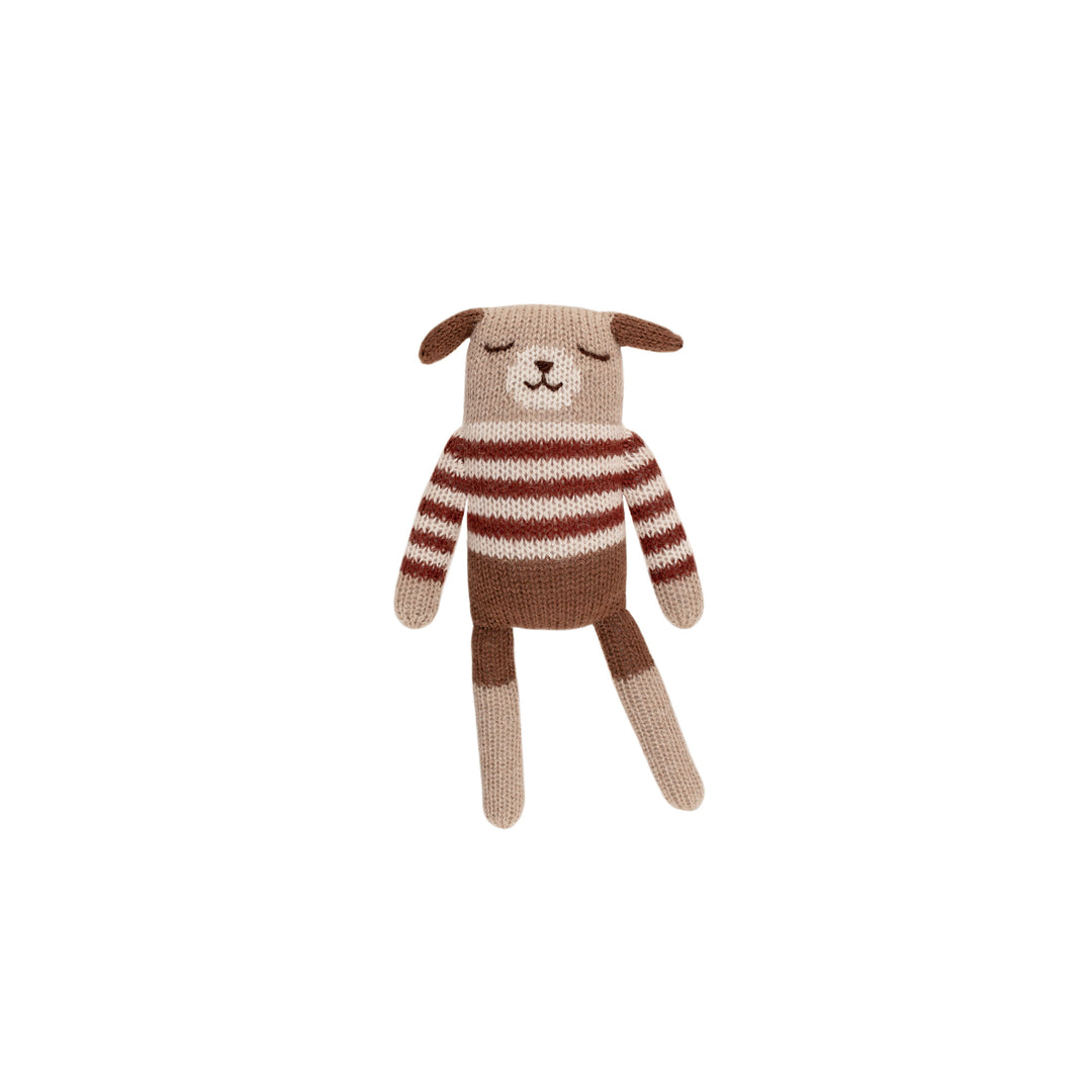 Petit chiot en tricot avec Marinière sienne