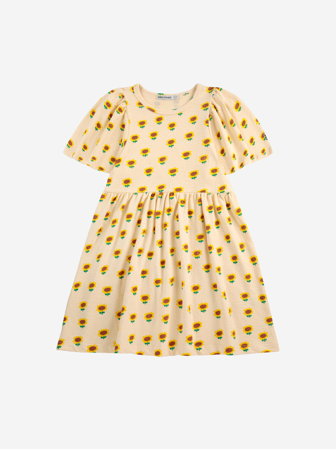 Robe en coton jaune avec tournesols