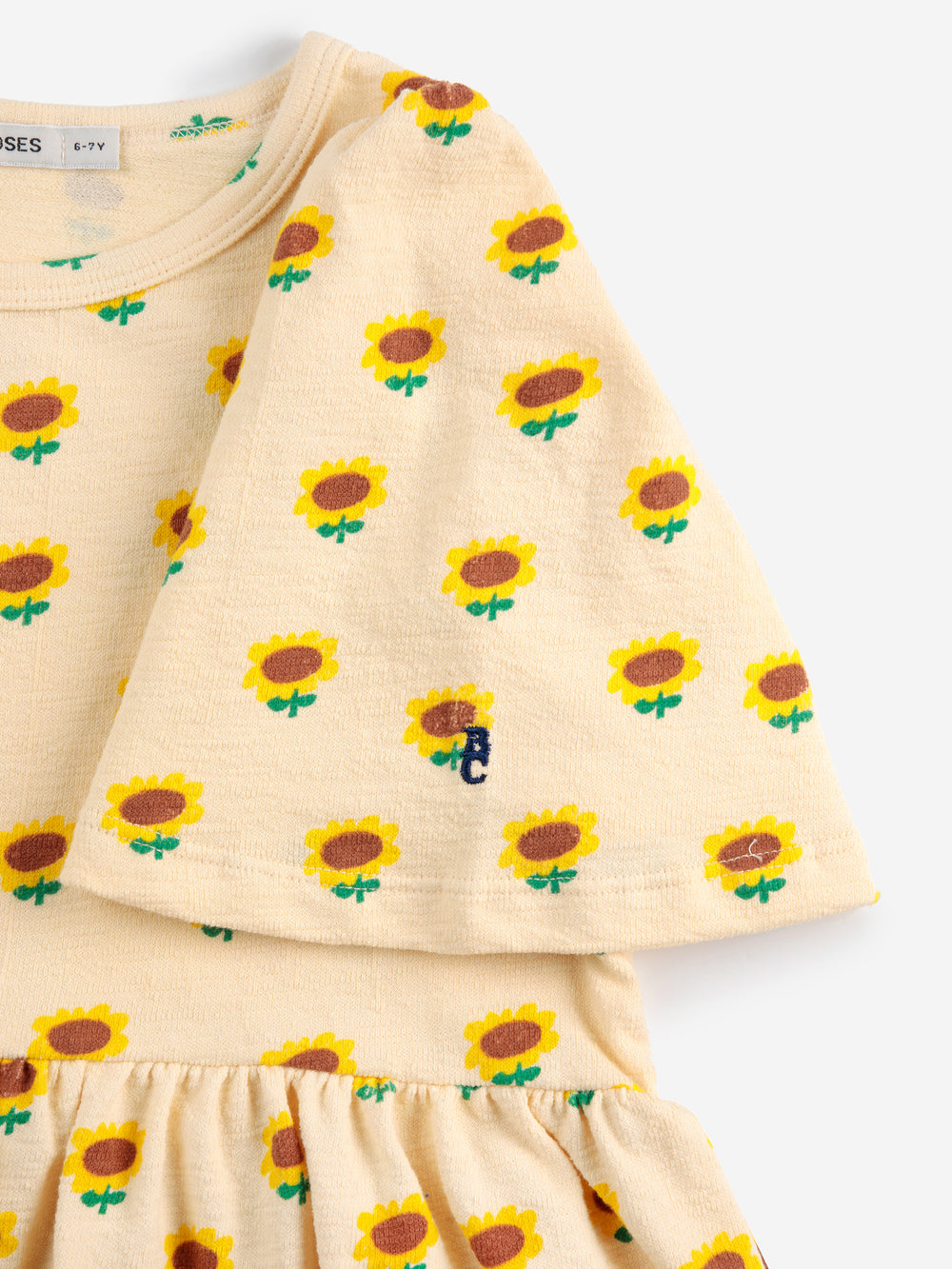 Robe en coton jaune avec tournesols