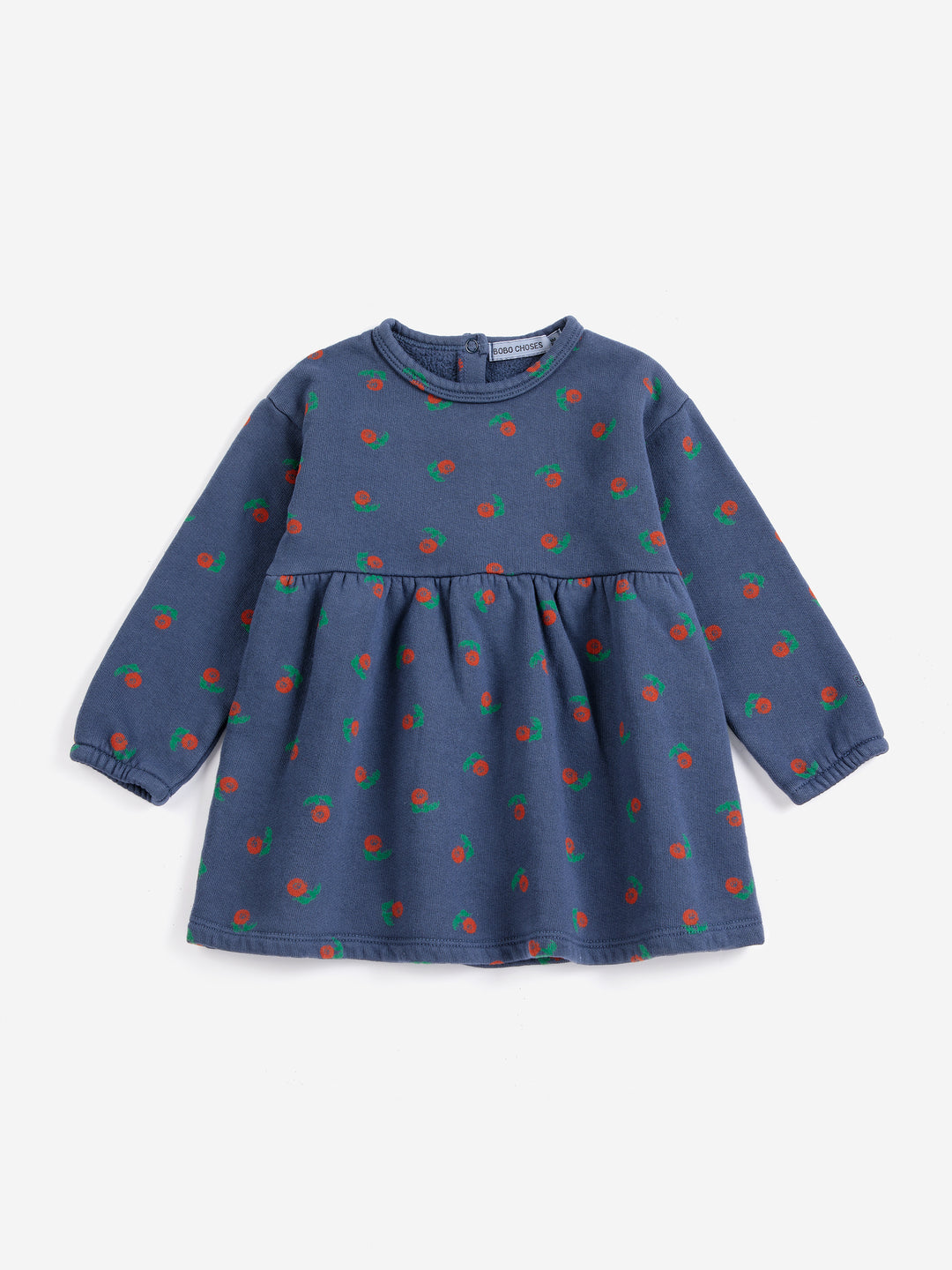 Robe Bobo Choses en coton bleu avec imprimé fleurs