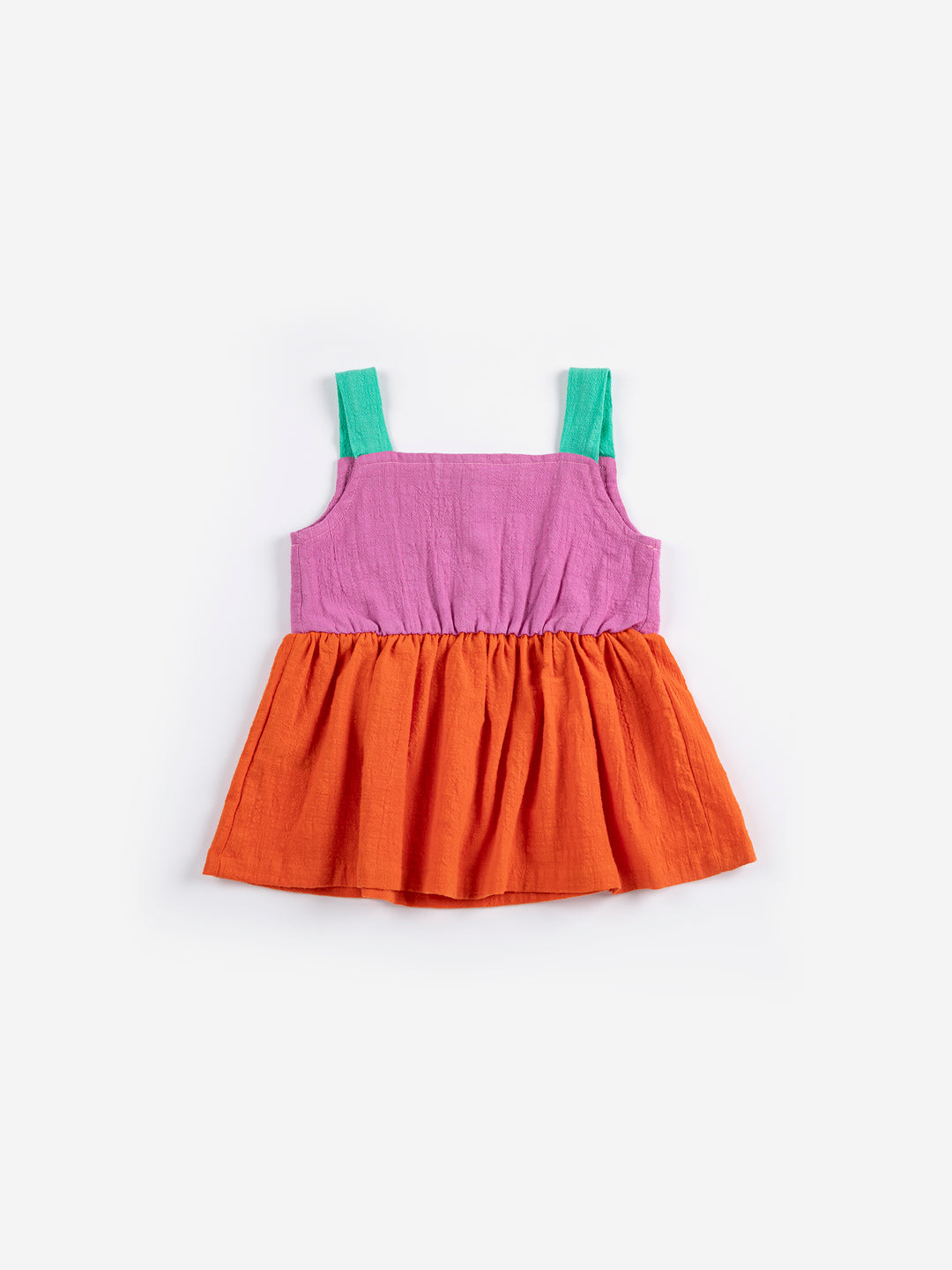 Robe Bobo Choses en coton orange, rose et vert 