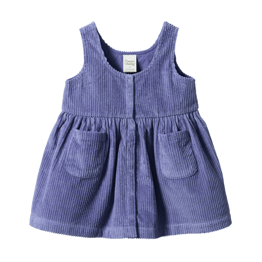 Robe salopette en velours côtelé violet