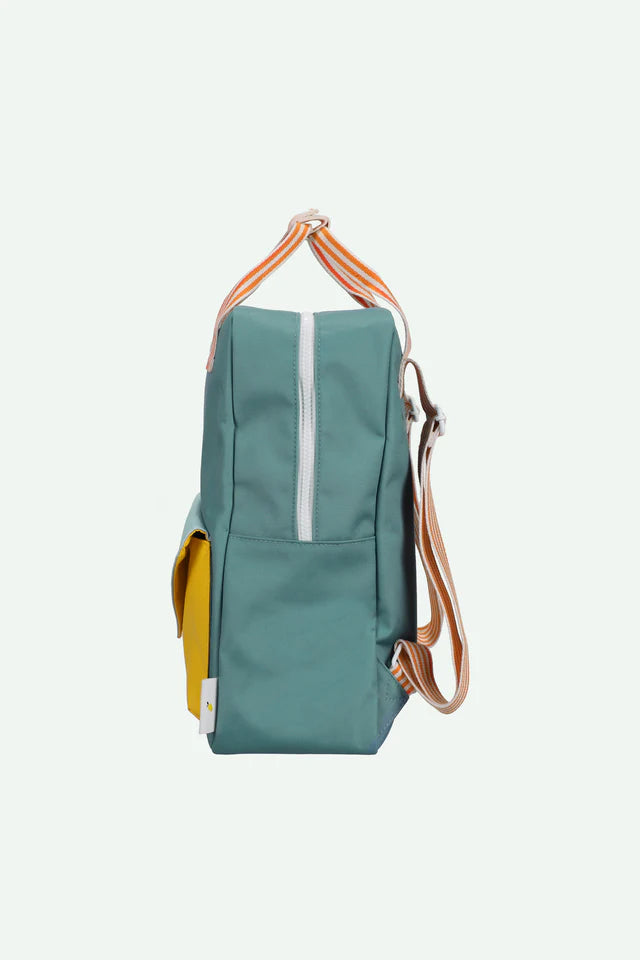 Côté de Large Sac à dos Sticky Lemon bleu et jaune