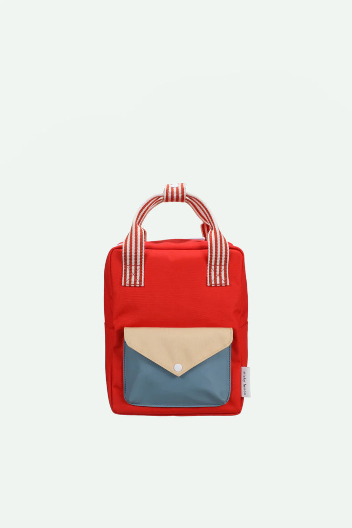 Petit sac à dos Sticky Lemon rouge, bleu et beige