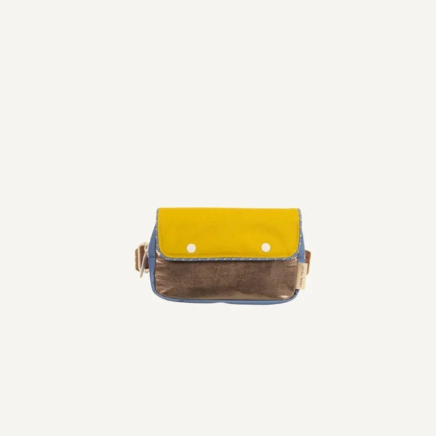 Sac banane jaune, doré et bleu