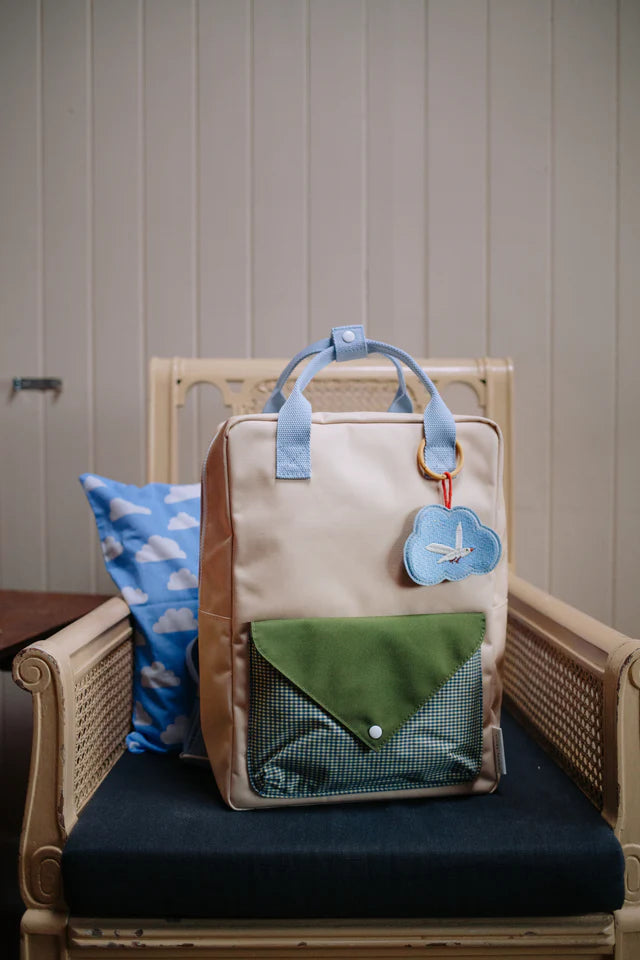 Sac à dos Sticky Lemon Large beige, vert et mauve